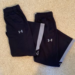 2 pairs boys black Under Armour pants
